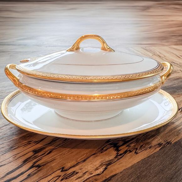 Vintage Noritake Washington Pattern-Covered Sauce Bowl w? Attached Platter-8.75” - Picture 6 of 9